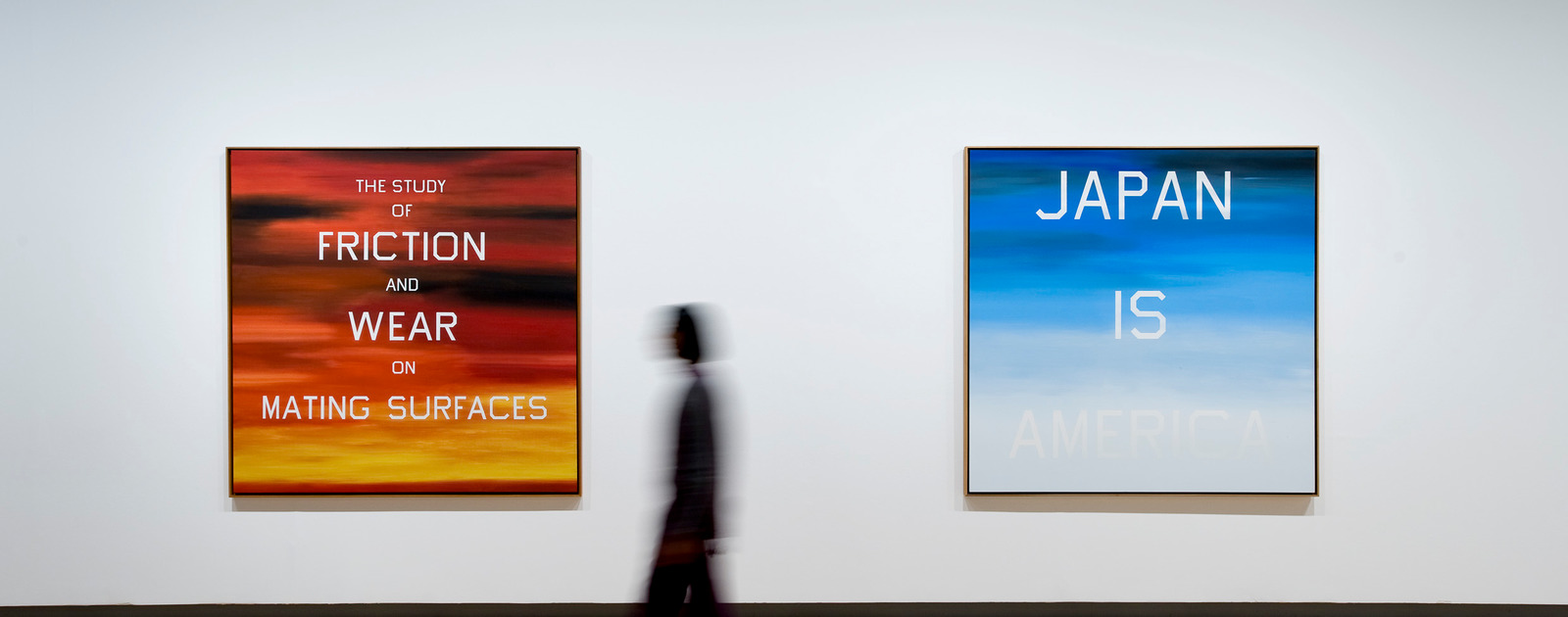 Installation View Ed Ruscha: Fifty Years of Painting Hayward Gallery 2009 Installation View by artist, Ed Ruscha at Hayward Gallery
